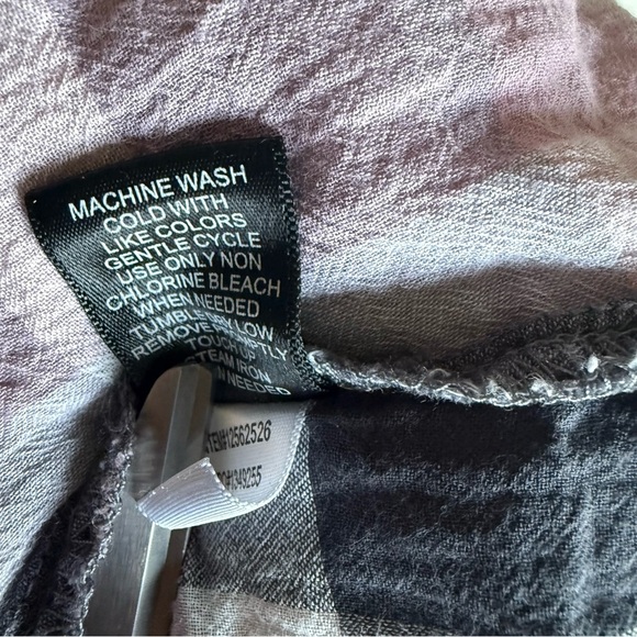 Torrid Windowpane Plaid Popover Shirt Women’s 4X 3/4 Roll Tab Sleeves Country - Picture 12 of 13